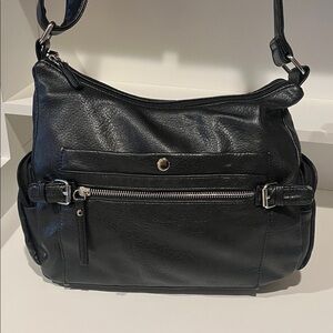 Bueno Black Leather crossbody Shoulder Bag